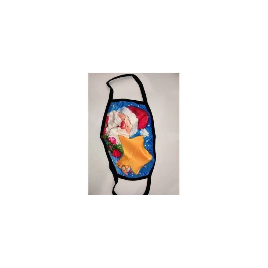 ROYALTY Maschera in tessuto per bambini Edizione X-Mas Blu Babbo Natale e Stella x1