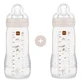 MAM Easy Active Plastic Bottle with Silicone Nipple 330ml For 4+ Months 2 pieces