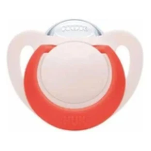 NUK Star Siliconen fopspeen met siliconen ring voor 18-36 maanden [10.739.760] - Roze-Rood