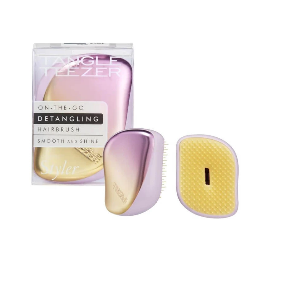 AMBITAS Tangle Teezer Hairbrush On-The-Go Styler Hairbrush Ideal for detangling for smooth & shiny hair Lila/Yellow
