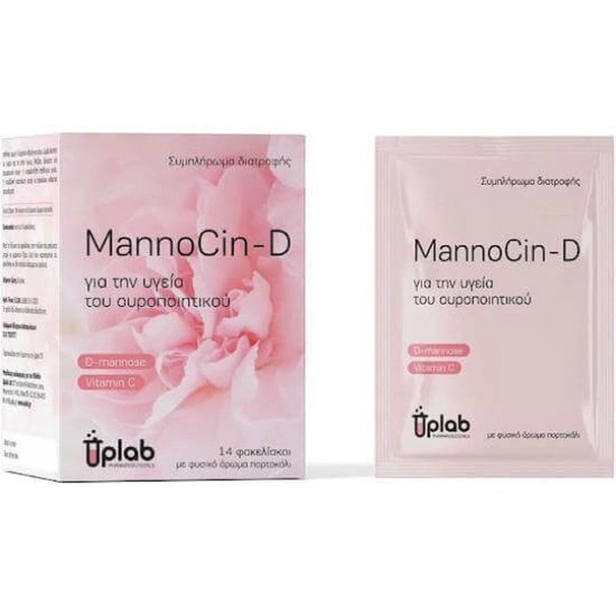 UPLAB MannoCin-D Voor Gezond Urinewegstelsel Met D-Mannose & Vitamine C, 14 sachets