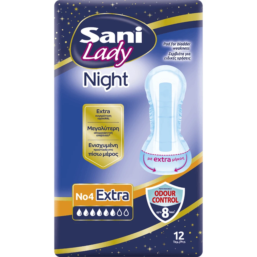 SANI Lady Extra Night Servilletas de Acateia No4 12 Piezas