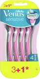 GILLETTE Venus 3 Sensitive Einwegrasierer mit 3 Klingen &amp; Gleitband für empfindliche Haut 4 Stück