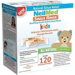 NEILMED Sinus Rinse Kids Replacement Nasal Decongestant Pouches For Children 120 Pieces