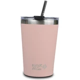 NAVA Thermos Glass With Stainless Steel Straw We Care In Pink 450ml (10-262-110)