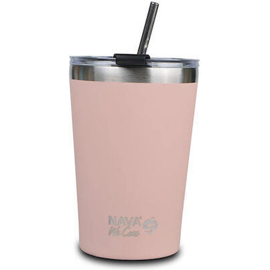 NAVA Vaso Térmico Con Pajita De Acero Inoxidable We Care En Rosa 450ml (10-262-110)