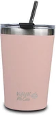 NAVA Thermos Glass With Stainless Steel Straw We Care In Pink 450ml (10-262-110)