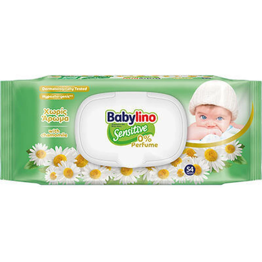 BABYLINO Lingettes bébé Sensitive 0% Parfum 54 pièces