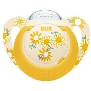 NUK Star Orthodontische Siliconen Fopspeen voor 6-18 Maanden - Gele Bloemen