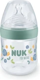 NUK For Nature Biberon en PP avec indicateur de température et tétine en silicone Petit, 150ml 10.743.075 - Vert