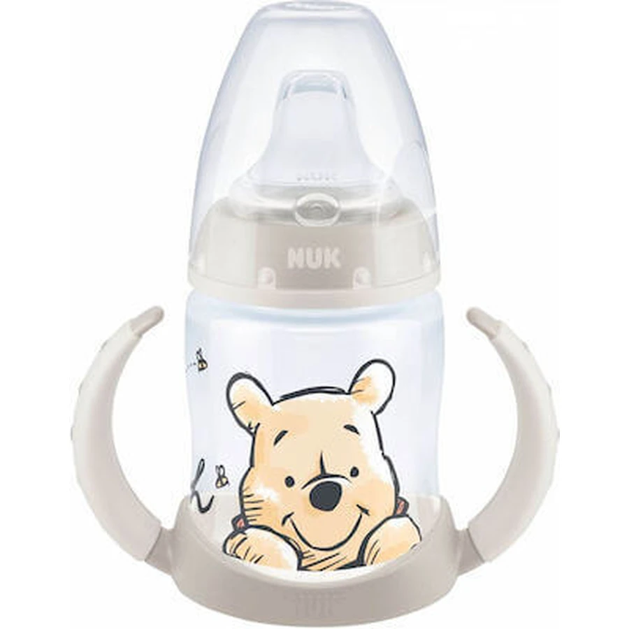 Biberon d'apprentissage NUK First Choice Disney Winnie l'ourson avec indicateur de température pour 6-18 mois 150ml 10.743.945 - Gris
