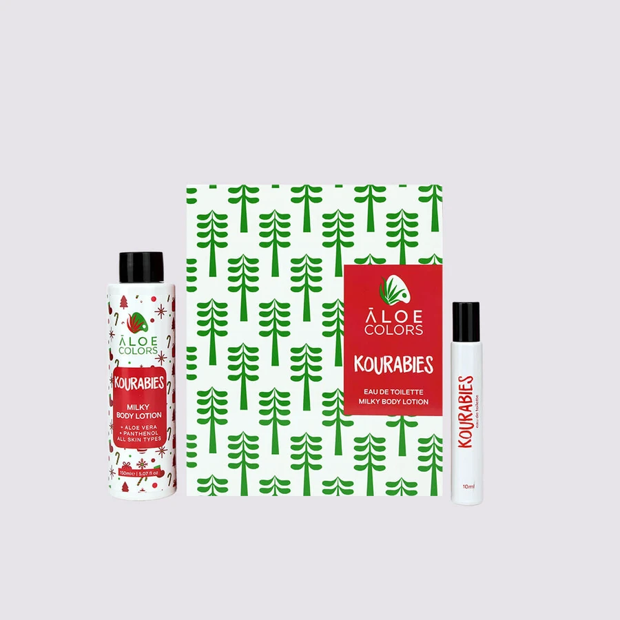 ALOE COLORS Geschenkset Kourabies 2024 Parfum In Roll On 10ml & Body Lotion Met Curabies Parfum 150ml