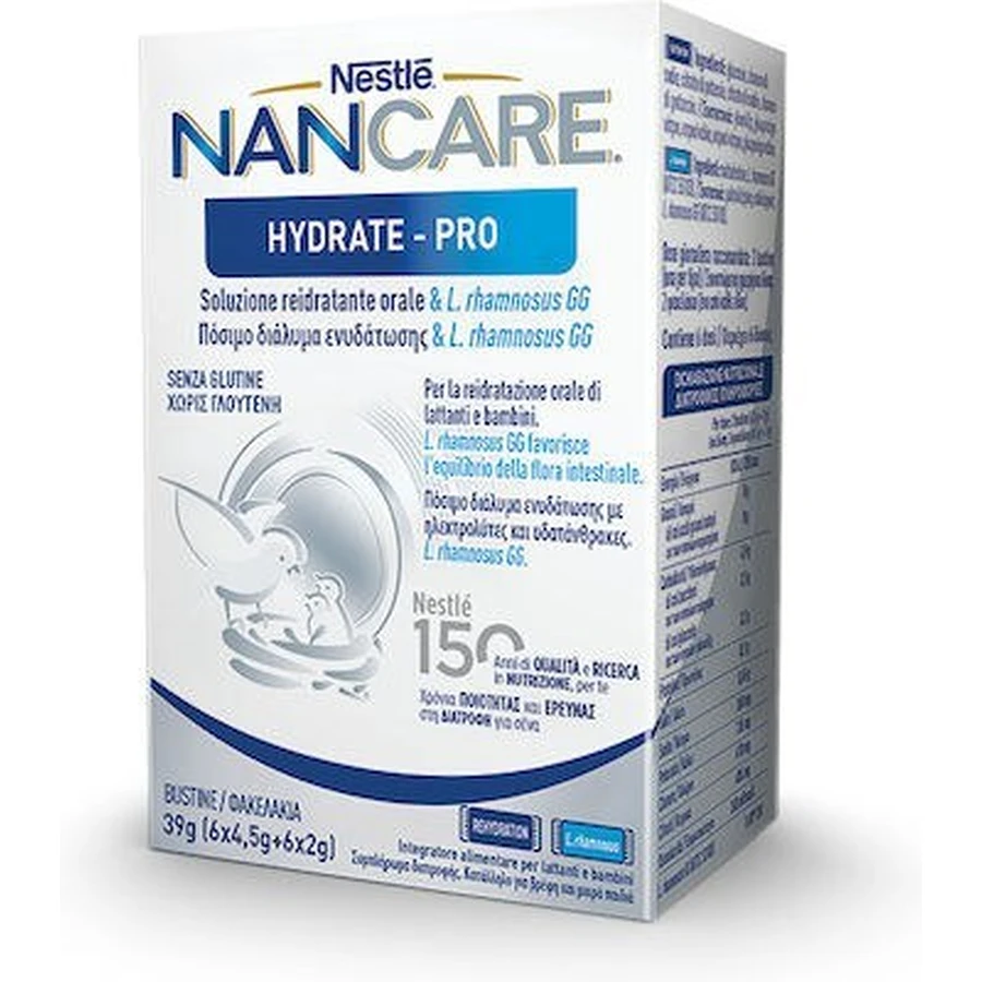 NANCARE Hydrate-Pro Drinkwateroplossing Met Elektrolyten, Koolhydraten & L.Rhamnosus 12 sachets