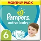 PAMPERS Baby Diapers Active Baby No.6 13-18Kgr 128 Pieces Monthly Pack