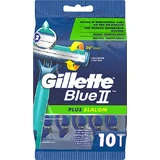 GILLETTE Blue II Plus Rasoirs de slalom avec 2 lames et bande d'aloès pour la protection de la peau contre les irritations 10 pièces