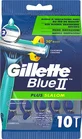 GILLETTE Blue II Plus Slalom Scheermesjes met 2 Mesjes & Aloë Tape Voor Huidbescherming Tegen Irritaties 10 stuks