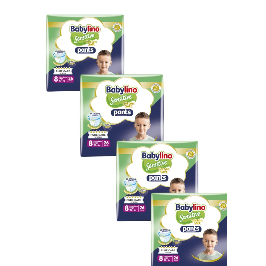 BABYLINO Pants Cotton Soft N8 20+ kg (26x4) 104 Pieces