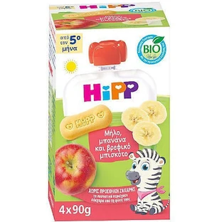HIPP Bio Bio Fruit Pudding Apple Banana & Baby Biscuit à partir du 5ème mois 4x90g