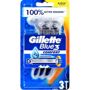 GILLETTE Blue3 Plus Comfort Einwegrasierer Rasiermesser mit 3 Klingen für eine gründliche und glatte Rasur 3 Stück