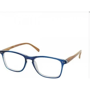EYELEAD Reading-Presbyopia Glasses Blue With Wooden Arm Red E212 +1.00