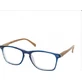 EYELEAD Reading-Presbyopia Glasses Blue With Wooden Arm Red E212 +1.00
