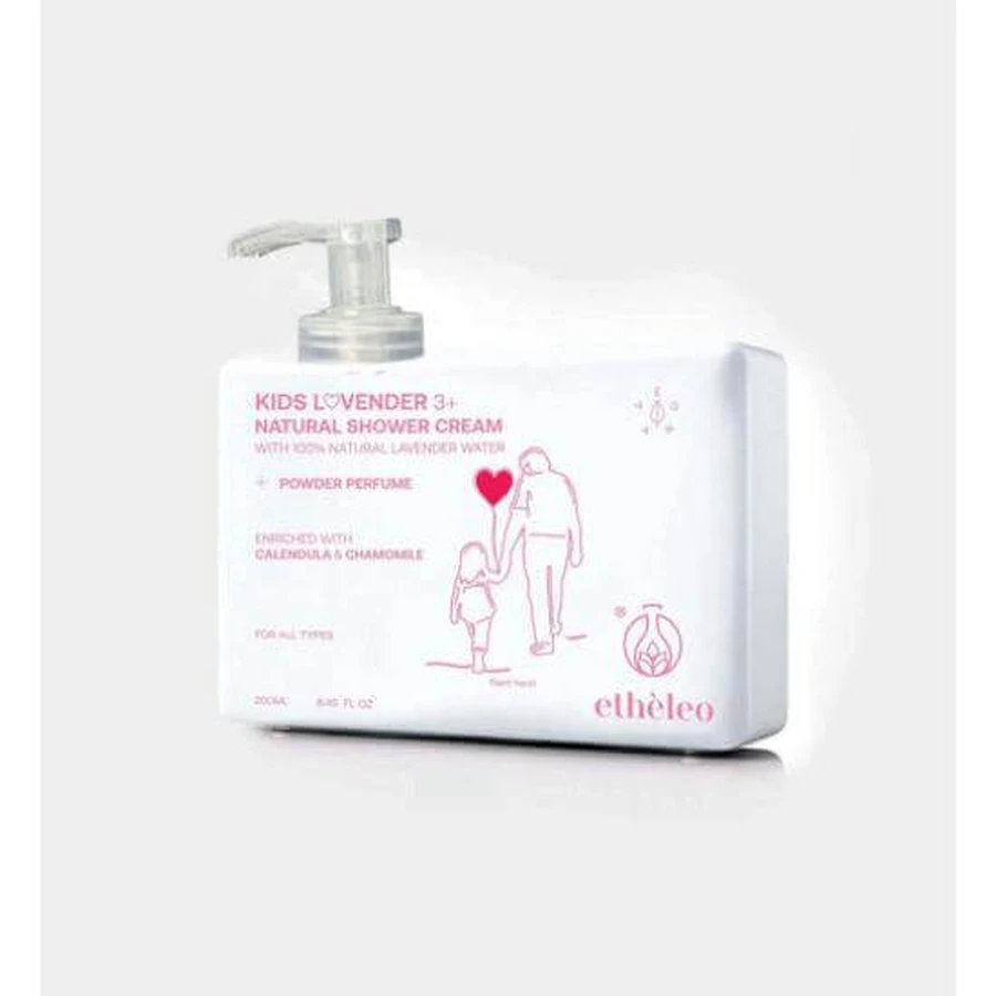 ETHELEO Bio-Hypoallergenes Kinder-Duschgel mit Lavendel / Calendula / Kamille in Cremeform mit Puderduft 250ml Ethèleo