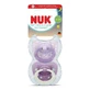NUK First Choice Classic Day & Night Silicone Night Soothers with Pouch For 18-36 Months 2 Pieces
