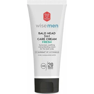 WISE Men Bald Head 3in1 Care Cream Verse zonnebrandcrème, verzachtende & beschermende crème voor de hoofdhuid met musk & sandelhout geur 100ml
