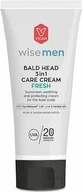 WISE Men Bald Head 3in1 Care Cream Fresh Sunscreen, Soothing & Protective Cream For The Skin Of The Head With Musk & Sandalwood Fragrance 100ml