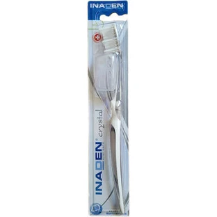 INADEN Cepillo de Dientes Suave de Cristal para Limpieza Profunda con Capuchón Protector - Blanco