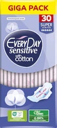 EVERYDAY Giga Pack Compresas Sensibles con Algodón Super Ultra Plus 30 unidades