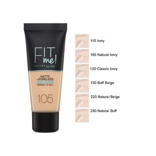 MAYBELLINE Fit Me Foundation Voor Natuurlijke Matte Dekking 30ml 105 Natuurlijk Ivoor