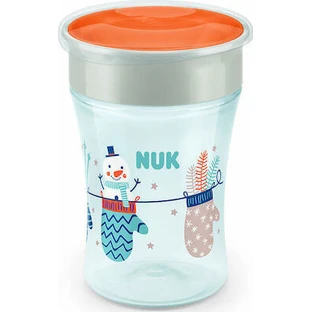 NUK Magic Cup Trainingsbeker met lip & deksel Snow 8m+ 230ml 10.255.443 - Oranje