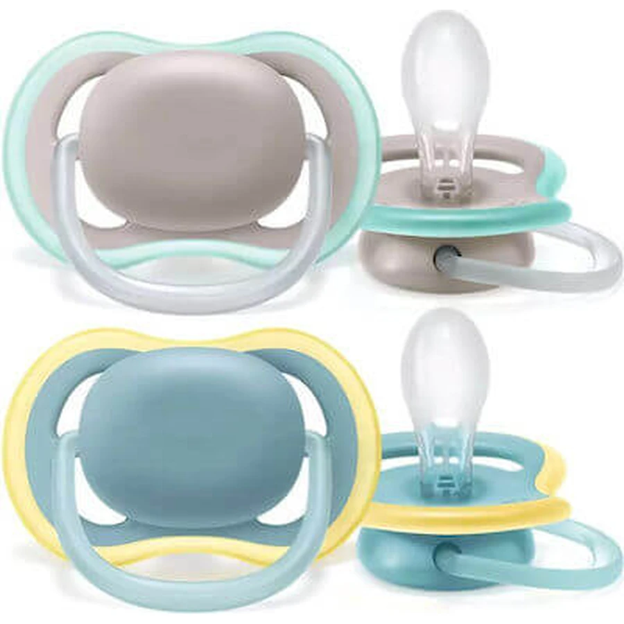 AVENT Ultra Air Orthodontic Silicone Scutece de la 18 luni albastru gri 2 bucăți