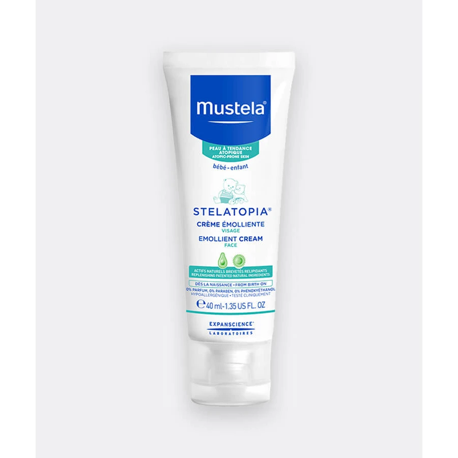 MUSTELA Bebe Stelatopia Crema Facial Emoliente Crema Facial Emoliente Con Extracto De Aceite De Girasol 40ml