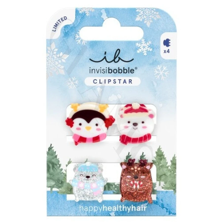 AMBITAS Invisibobble Kids Clipstar Knus Sneeuwvriendje 4 Stuks