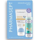 PHARMASEPT Promo Mineral Suncare Baby Heliodor Sun Cream Baby Sunscreen SPF50, 100ml & Gift Travel Size Baby Care Mild Bath Soft Baby Shower Gel for Body & Hair, 100ml