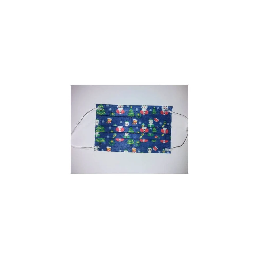 ROYALTY Children's Surgical Masks 3 Sheets Christmas Edition Blue x10
