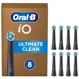 ORAL-B iO Ultimate Clean zwarte vervangende opzetborstels voor elektrische tandenborstels, 8 stuks