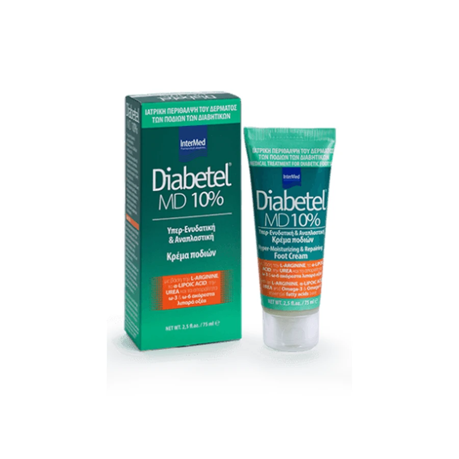 INTERMED Diabetel MD Crema 10% Hidratación Intensiva para Pies, con Urea 10% 75ml