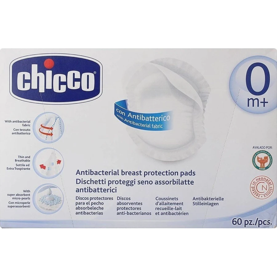 CHICCO Borstkompressen Antibacteriële Borstkompressen x60 Stuks