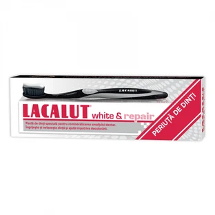 Lacalut White &amp; Repair Toothpaste Package, 75 ml + Lacalut Black Edition Toothbrush