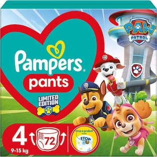 PAMPERS Hosen Paw Patrol Hosen Nr.4 Für 9-15kg 72 Stück