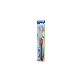 INADEN Dynamic Medium Brosse à dents moyenne avec capuchon protecteur - Rouge