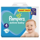 PAMPERS Pañales Active Baby No.4 9-14Kgr 76 Piezas Pack Gigante