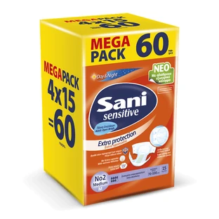 SANI Sensitive Open Windeln No2 Medium 70-100cm ( 4 Packungen à 15 Stück ) 60 Stück