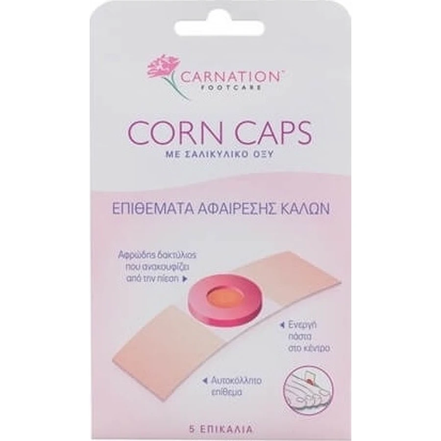 CARNATION Corn Caps Callus Removal Pads With Salicylic Acid 5 pieces