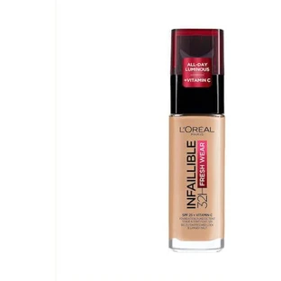 LOREAL Infaillible Foundation 32H Fresh Wear Base de Maquillaje Facial De Textura Ligera Para Una Cobertura Total Que Dura 32 Horas 140 Beige Dorado