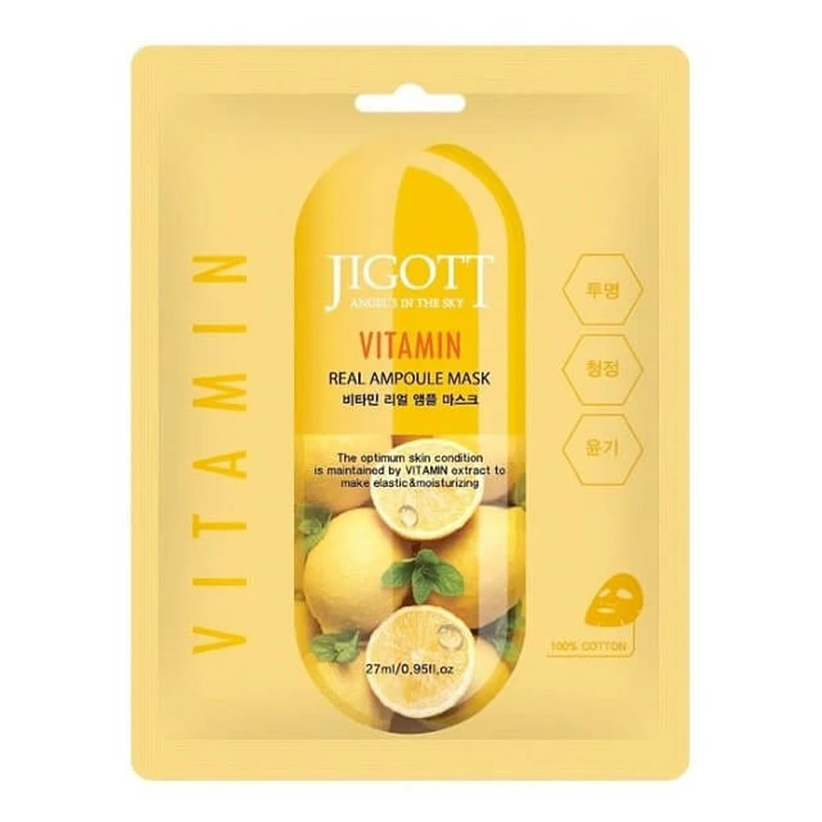 JIGOTT Vitamin Real Ampoule Mask Face Mask For Anti-Aging, 27ml