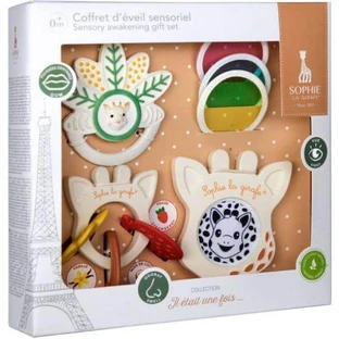 SOPHIE LA GIRAFE Sensory Awakening Gift Set Geschenkset mit Dentophyten Ring 1 Stück Magische Spiegel 3 Stück & Aromatischer Ring
